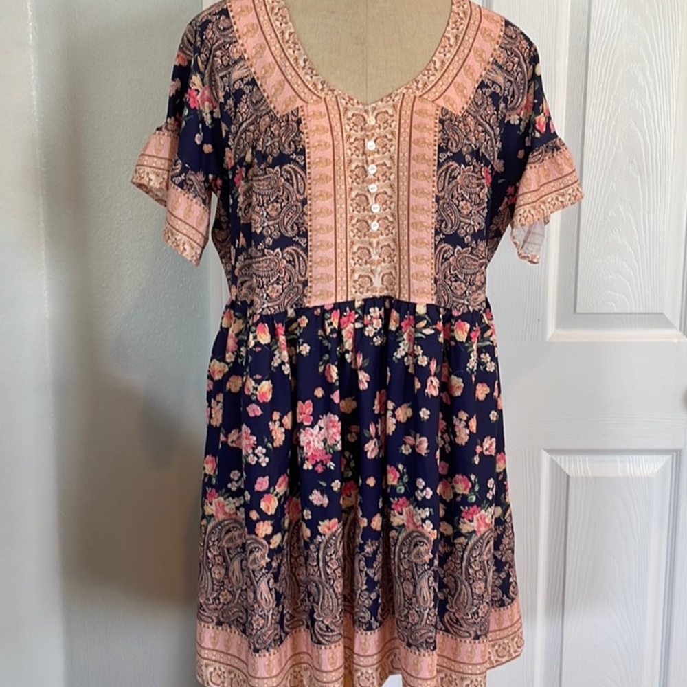 Umgee Floral Boho Dress